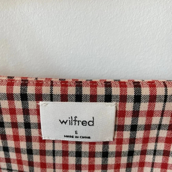 Aritzia Plaid Check Mini Dress Red Sz S - Picture 6 of 7